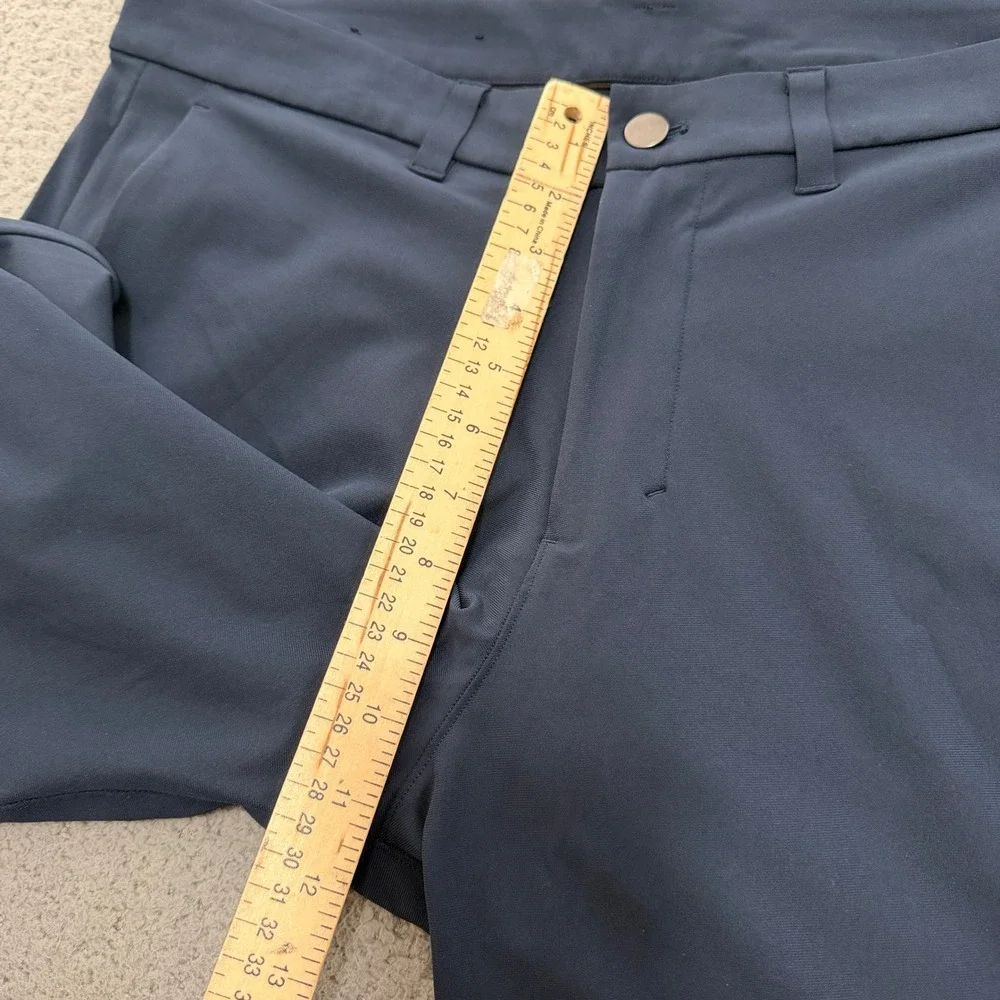 Lululemon Commission Pant Slim Navy Blue Warpstreme Golf Chino Mens 35x31